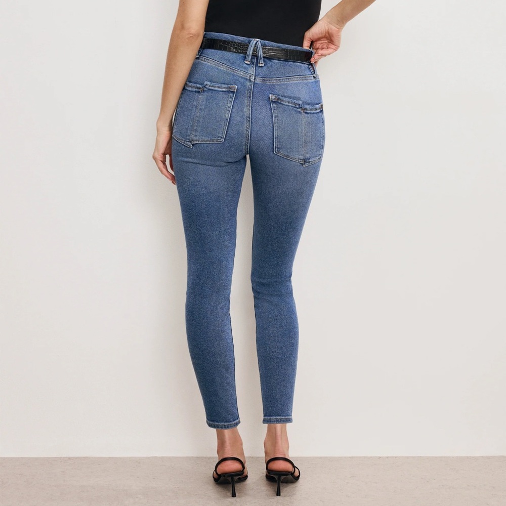 NWT Good American Good Waist Skinny Cropped Jeans - Size 8 - Picture 2 of 8